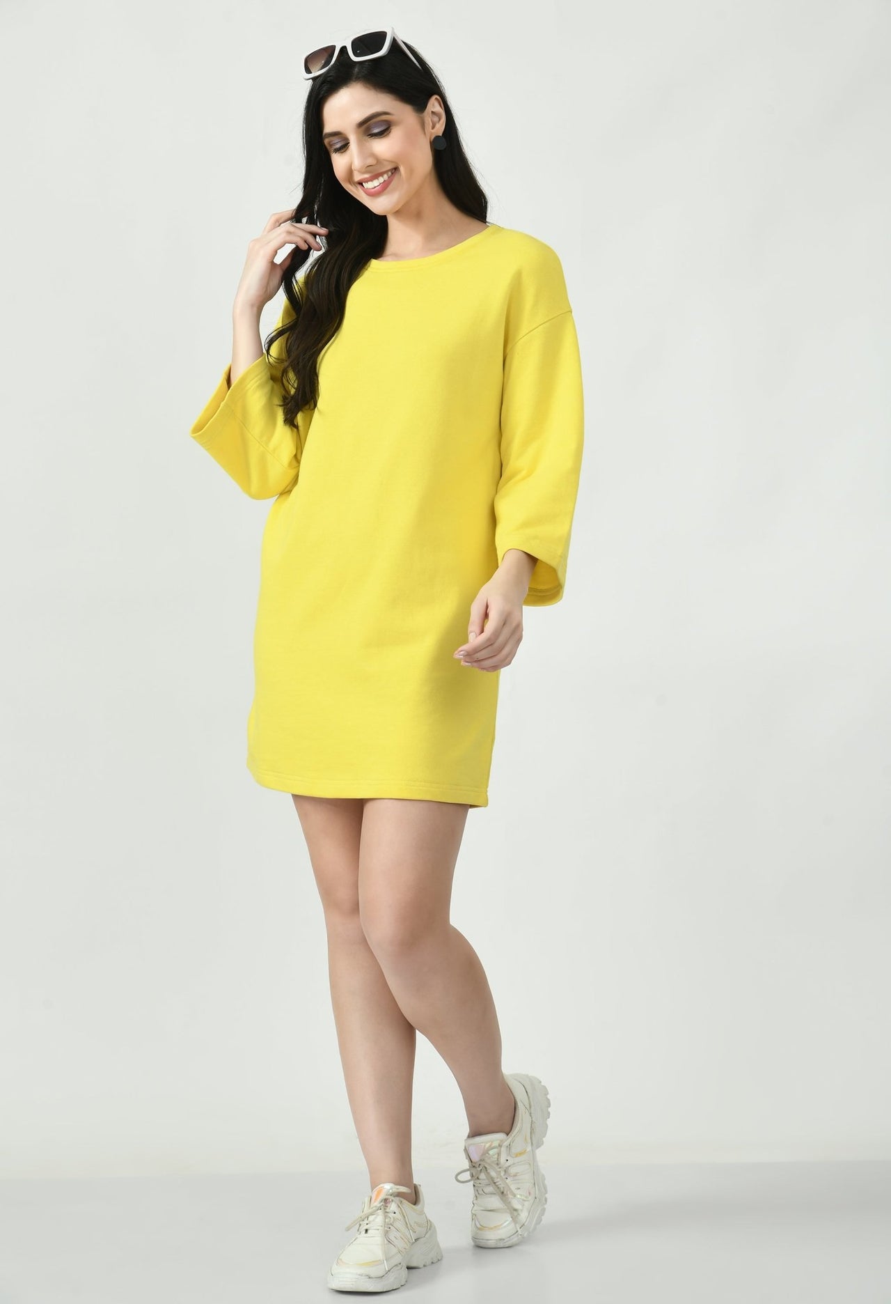 Solid T-shirt Dress - RueCollections