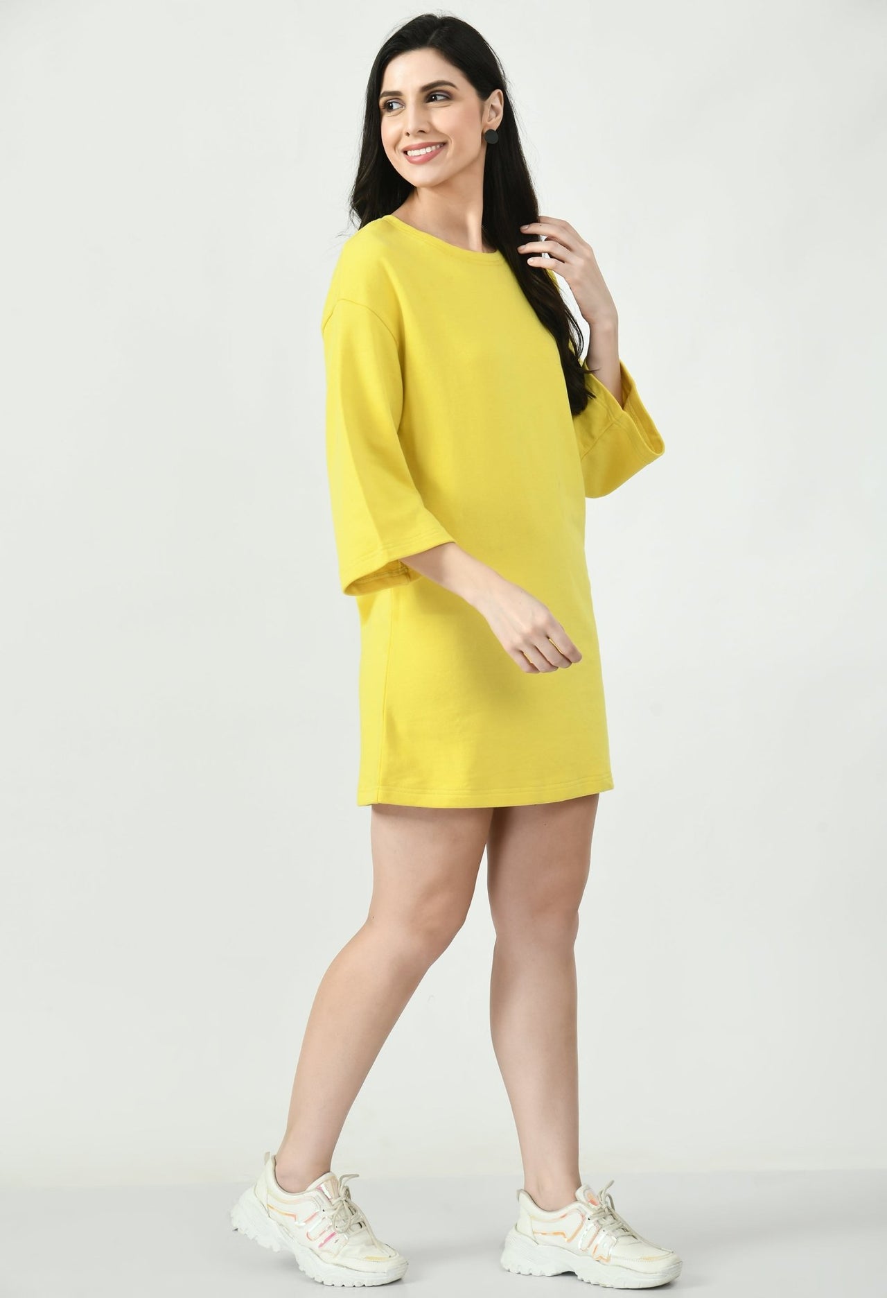 Solid T-shirt Dress - RueCollections