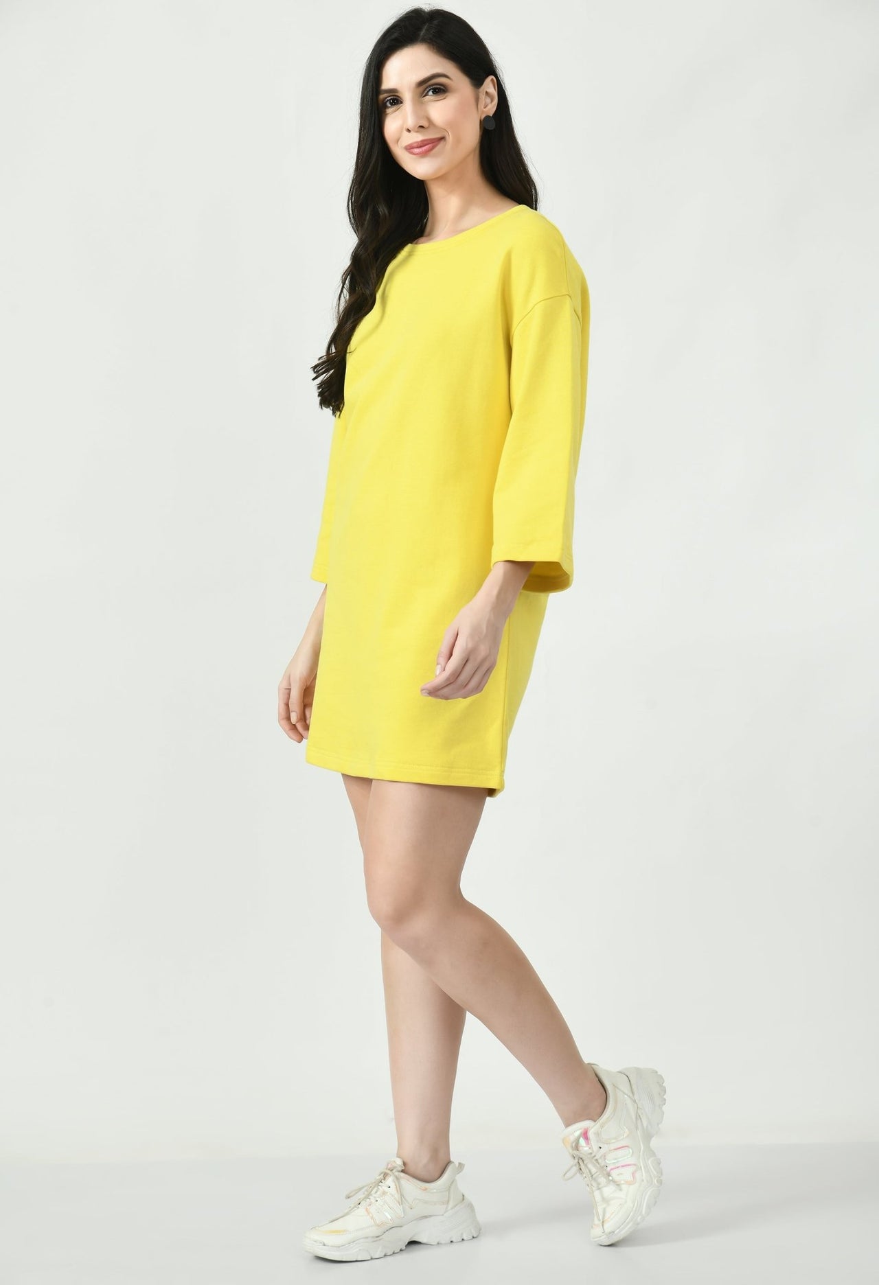 Solid T-shirt Dress - RueCollections