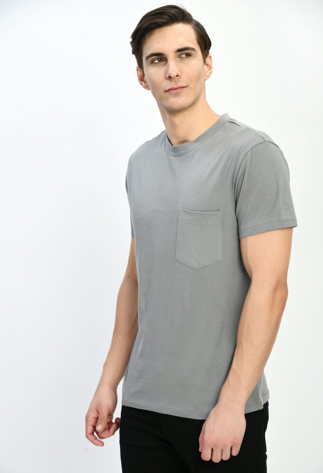 Solid T-Shirt With Pocket - RueCollections