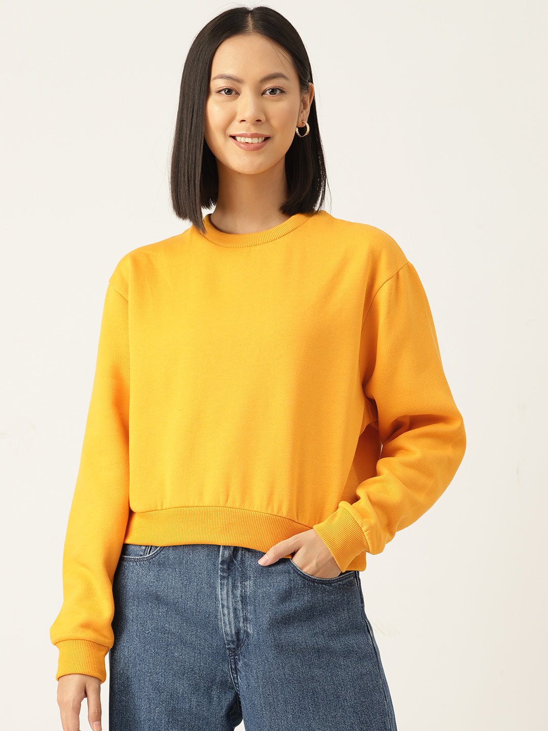 Solid Yellow Sweatshirt - RueCollections