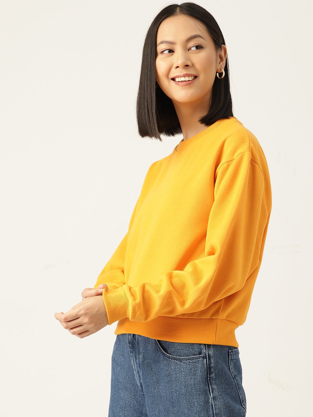 Solid Yellow Sweatshirt - RueCollections