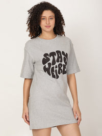 Thumbnail for Stay Weird Typography T-shirt Dress - RueCollections