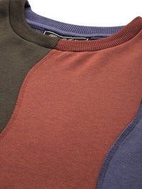 Thumbnail for Striped Colour Blocked Fleece Sweatshirt - RueCollections