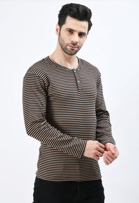 Thumbnail for Striped Henley T-shirt - RueCollections