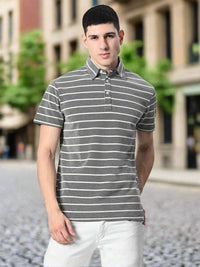 Thumbnail for Striped Polo T-shirt - RueCollections