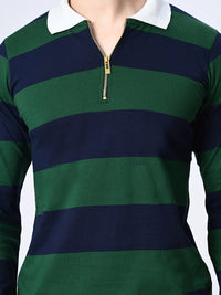 Thumbnail for Striped Polo T-shirt - RueCollections