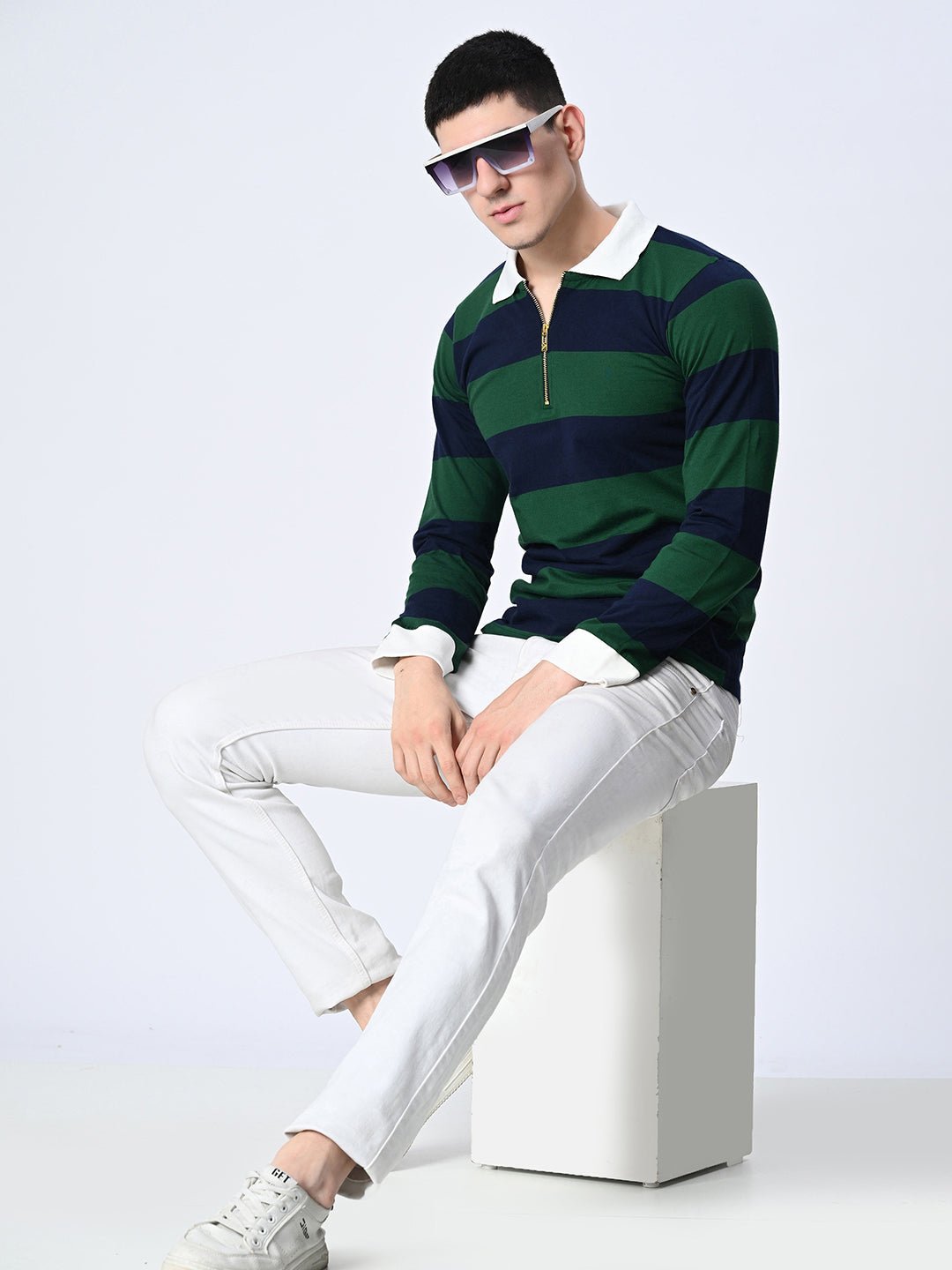 Striped Polo T-shirt - RueCollections