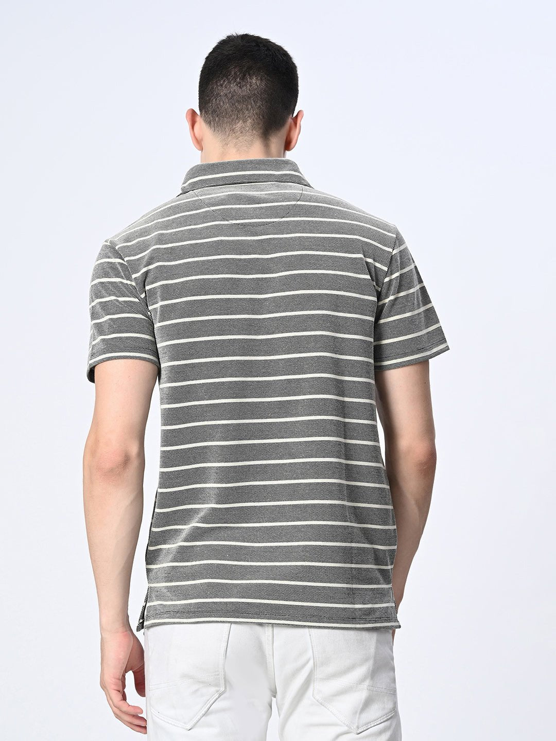 Striped Polo T-shirt - RueCollections