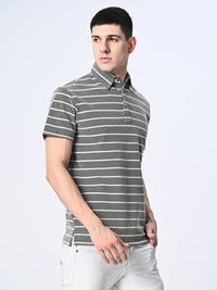 Thumbnail for Striped Polo T-shirt - RueCollections