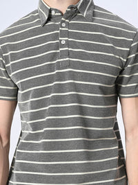 Thumbnail for Striped Polo T-shirt - RueCollections