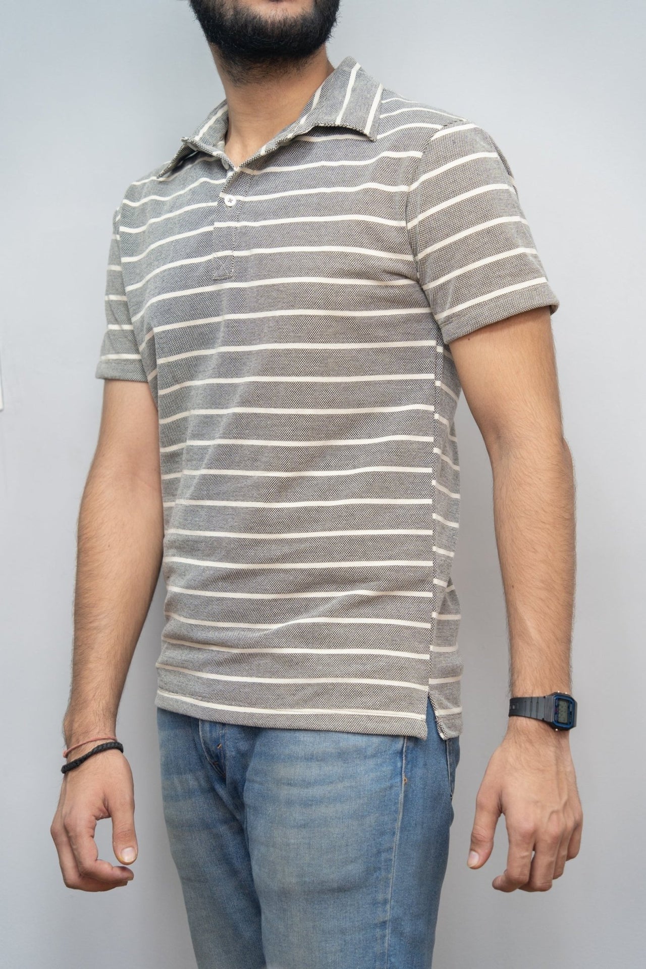 Striped Polo T-shirt - RueCollections