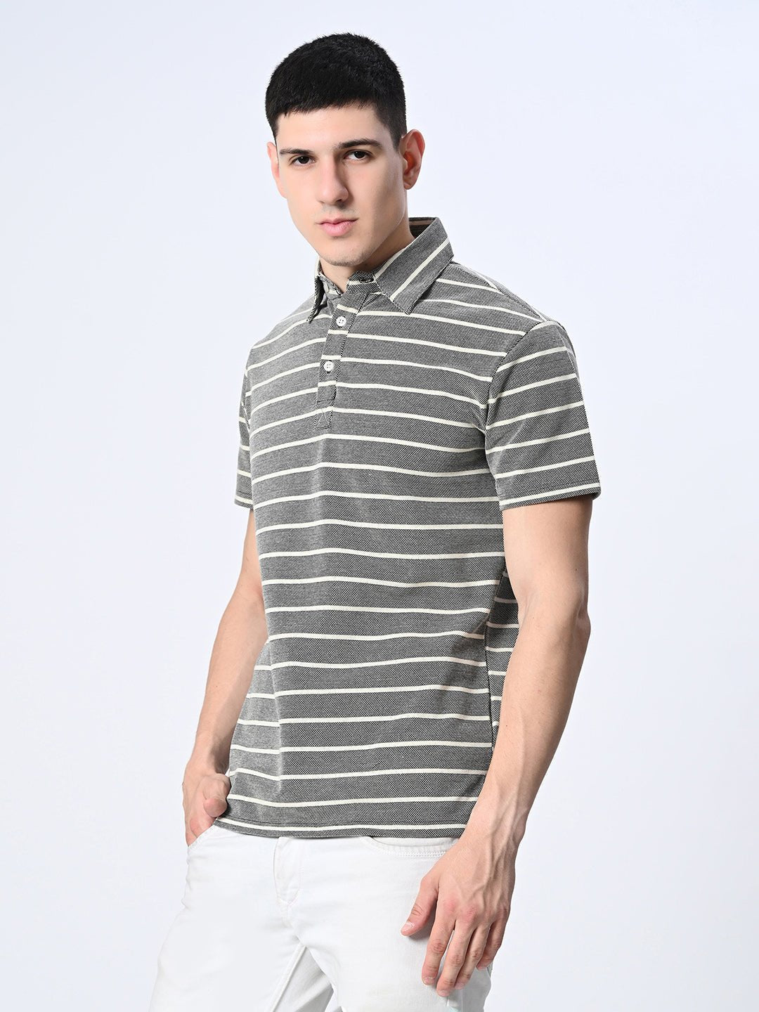 Striped Polo T-shirt - RueCollections