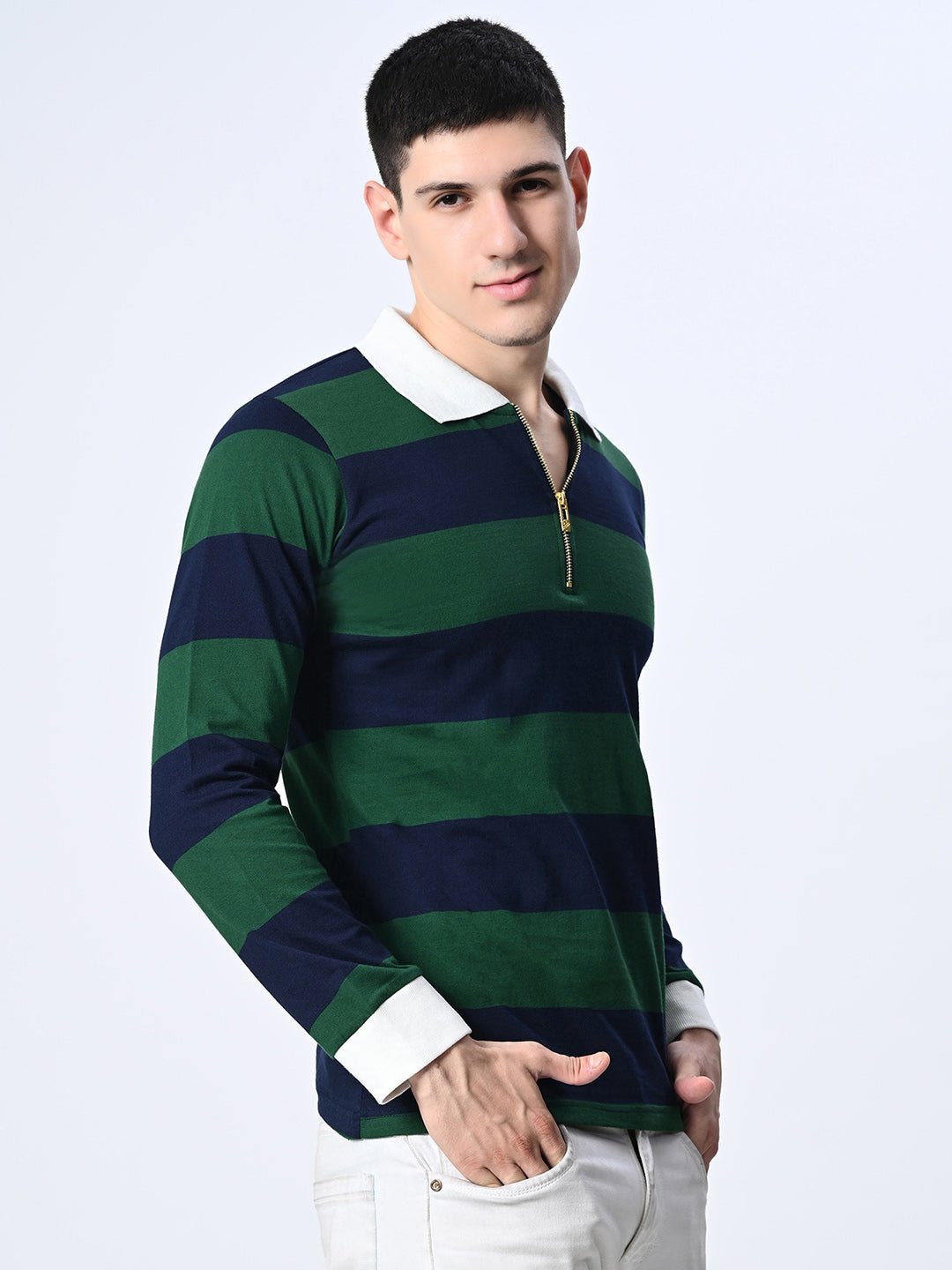 Striped Polo T-shirt - RueCollections