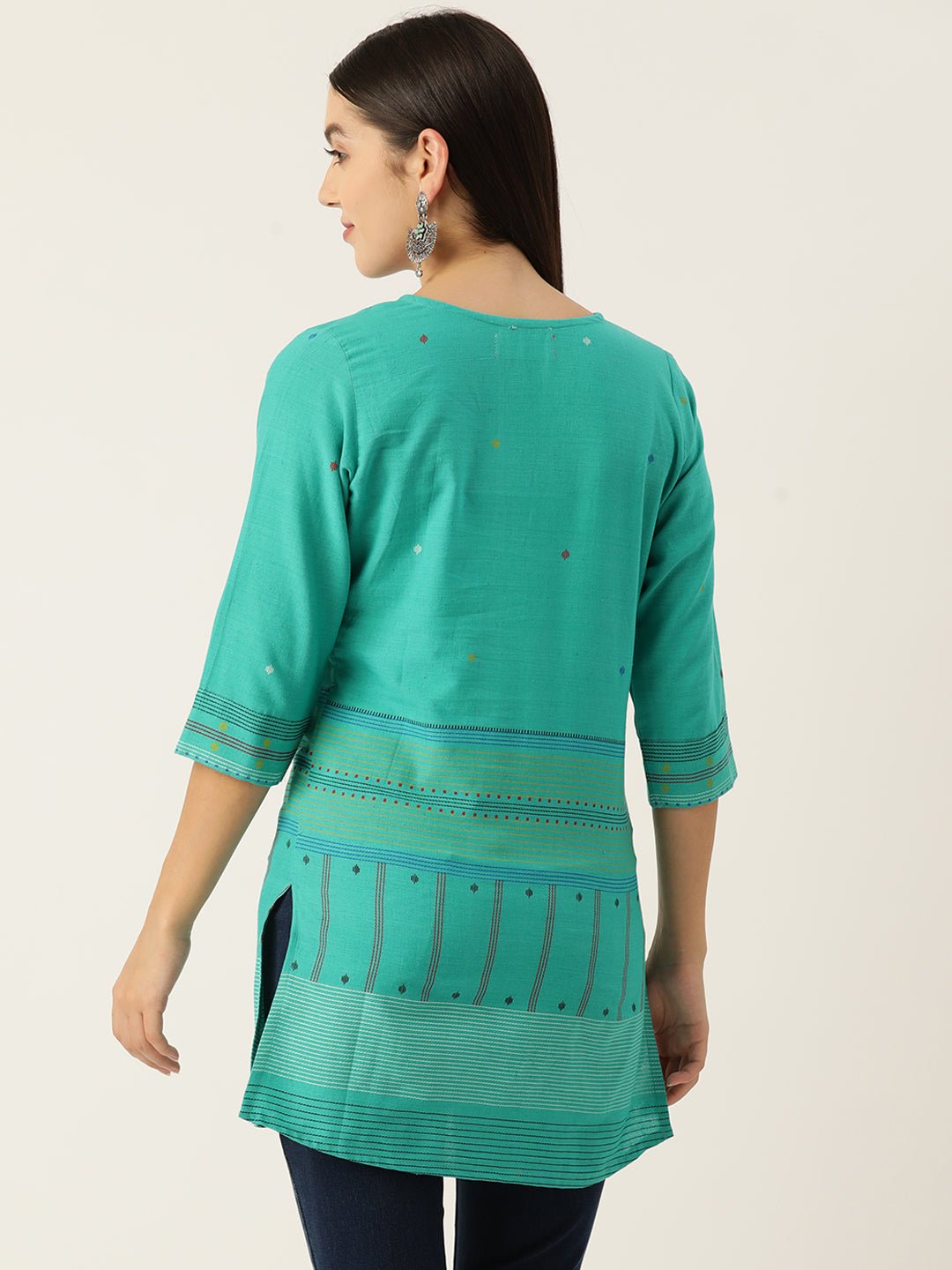 Striped Pure Cotton Kurti - RueCollections