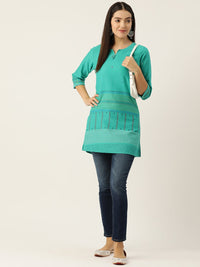 Thumbnail for Striped Pure Cotton Kurti - RueCollections