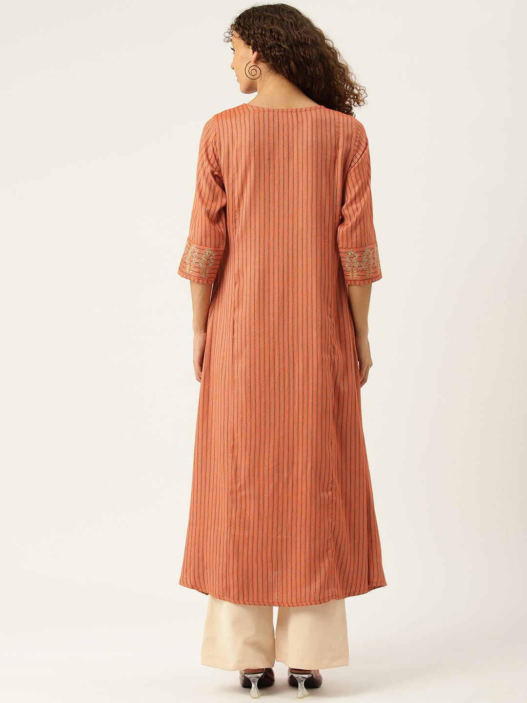 Striped Zari Kurta - RueCollections