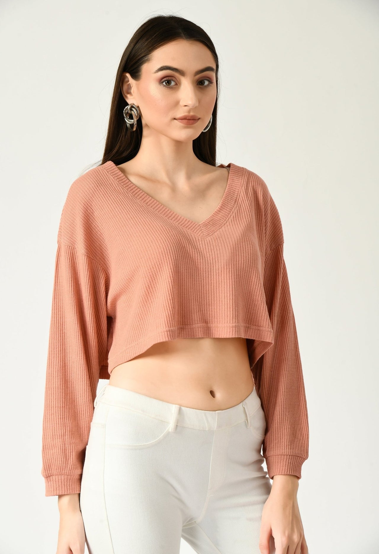 Waffle Cropped Top - RueCollections