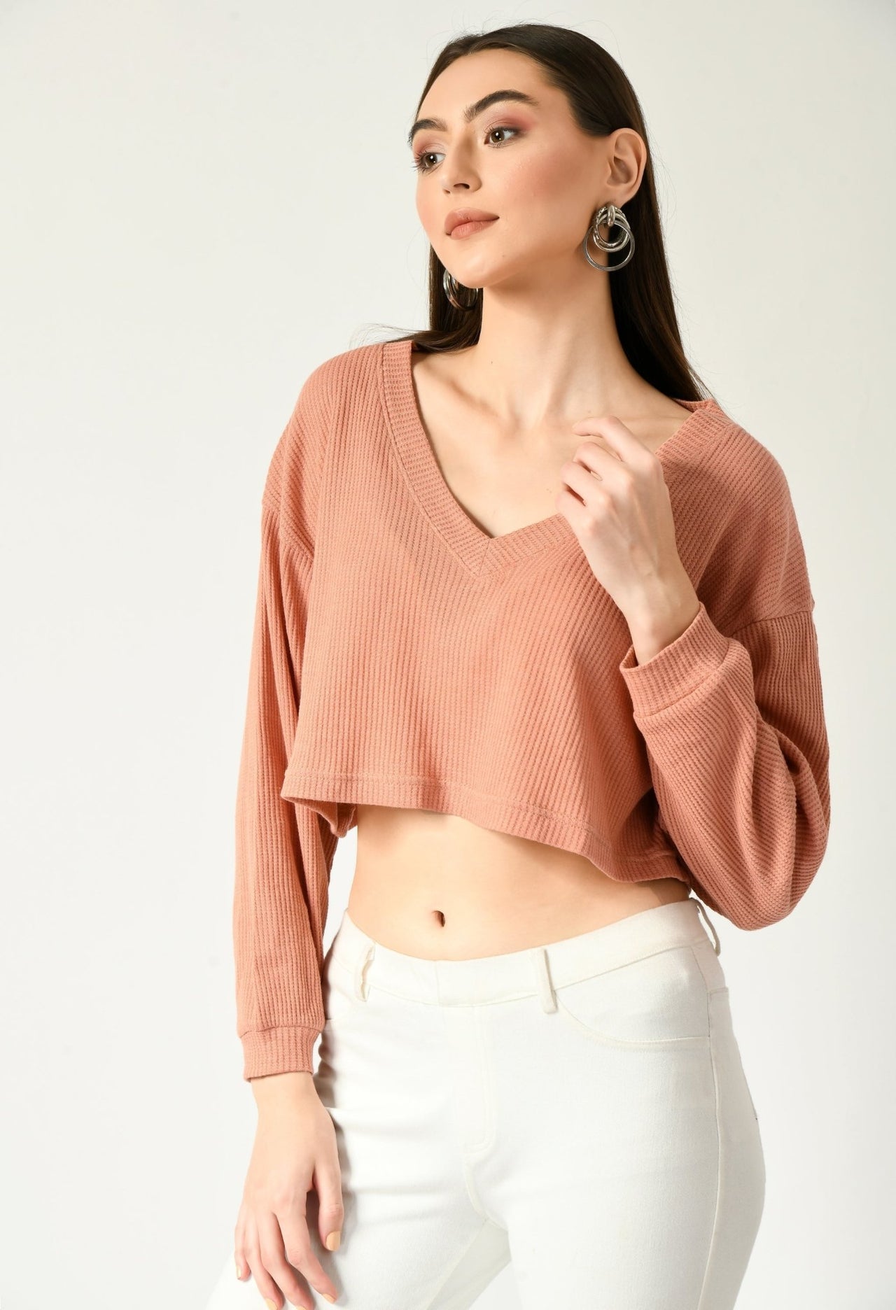 Waffle Cropped Top - RueCollections