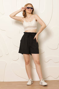 Thumbnail for Women Black Solid Shorts - RueCollections