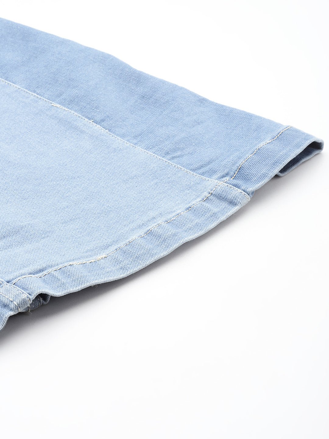 Women Blue Solid A - Line Denim Skirt - RueCollections