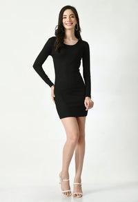 Thumbnail for Women Bodycon Black Dress - RueCollections