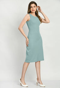 Thumbnail for Women Bodycon Teal Blue Dress - RueCollections