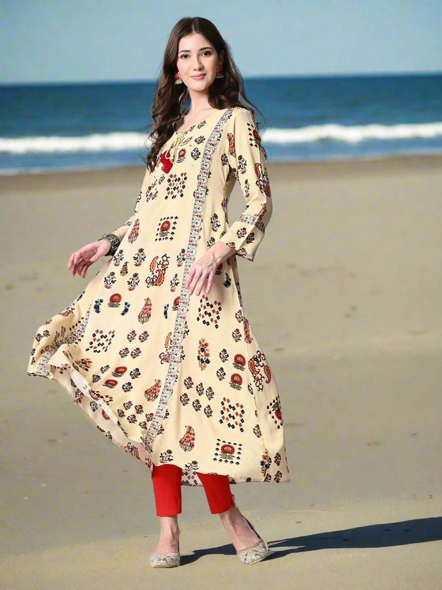 Women embellished Ethnic Motifs Printed Kurta - RueCollections