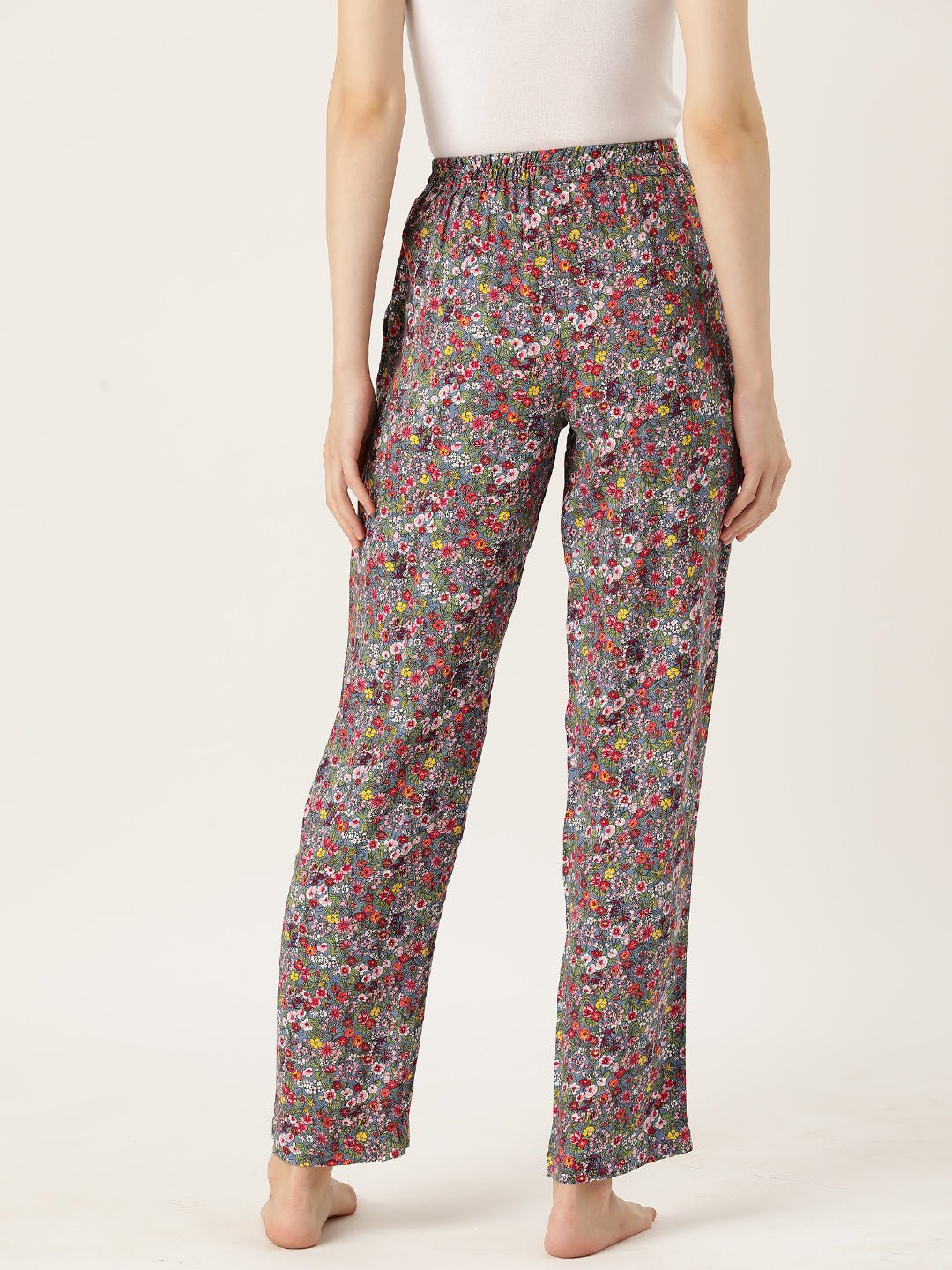 Women Floral Printed Pure Cotton Lounge Pants - RueCollections