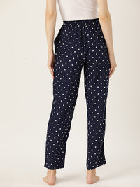 Thumbnail for Women Polka Dots Printed Pure Cotton Lounge Pants - RueCollections