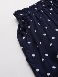 Thumbnail for Women Polka Dots Printed Pure Cotton Lounge Pants - RueCollections