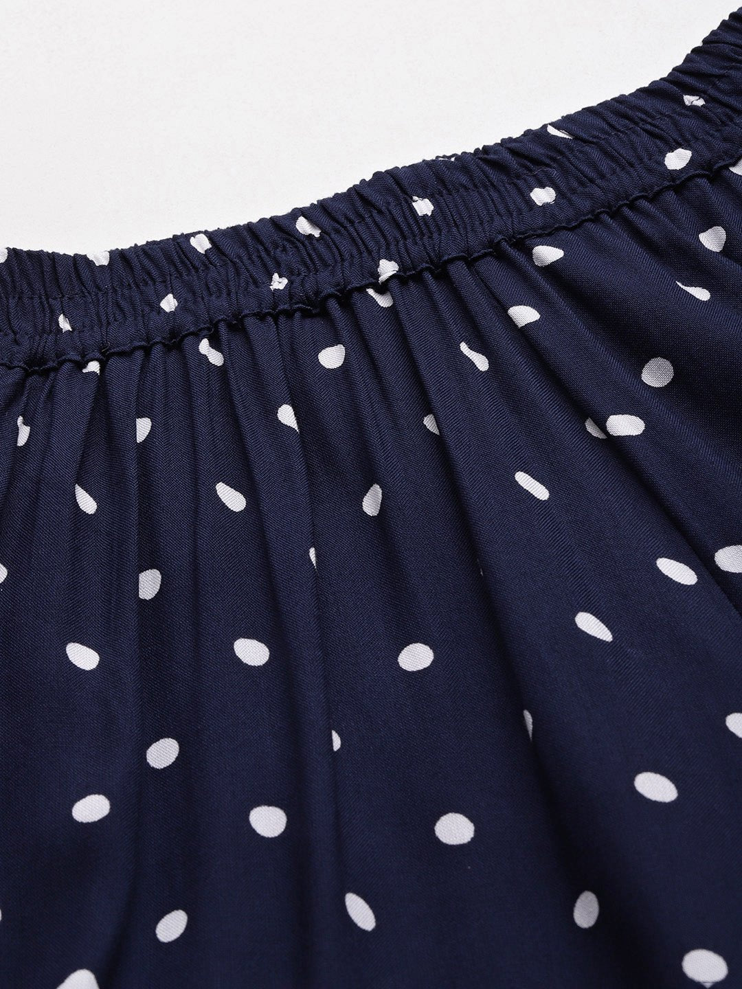 Women Polka Dots Printed Pure Cotton Lounge Pants - RueCollections