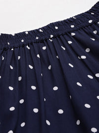 Thumbnail for Women Polka Dots Printed Pure Cotton Lounge Pants - RueCollections