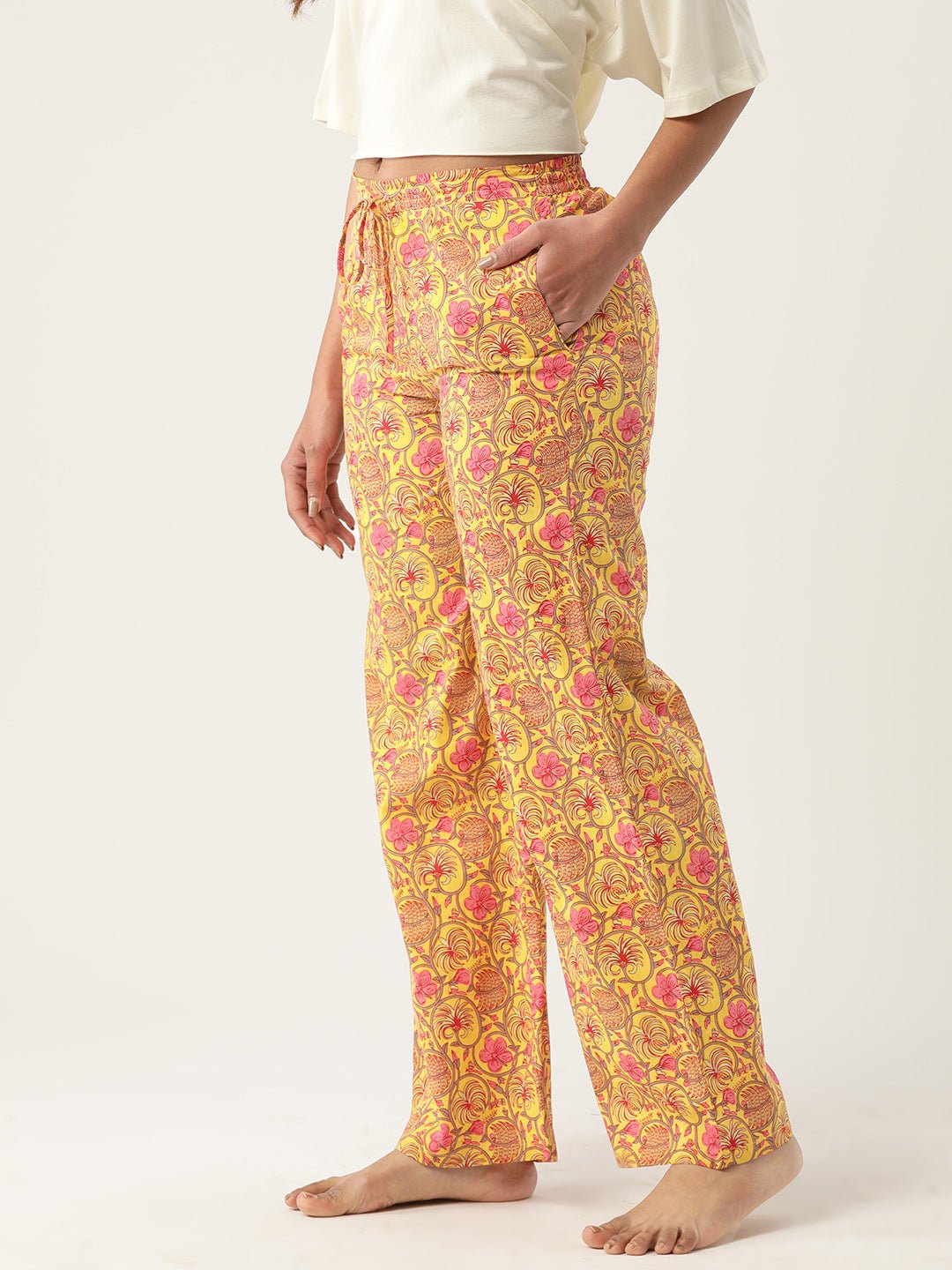 Women Printed Cotton Lounge Pants - RueCollections