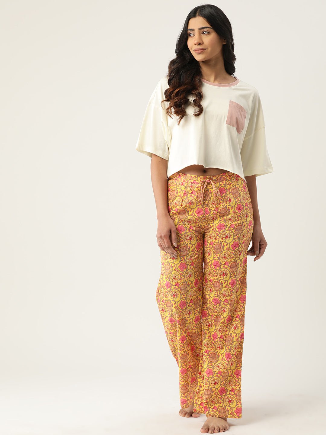 Women Printed Cotton Lounge Pants - RueCollections