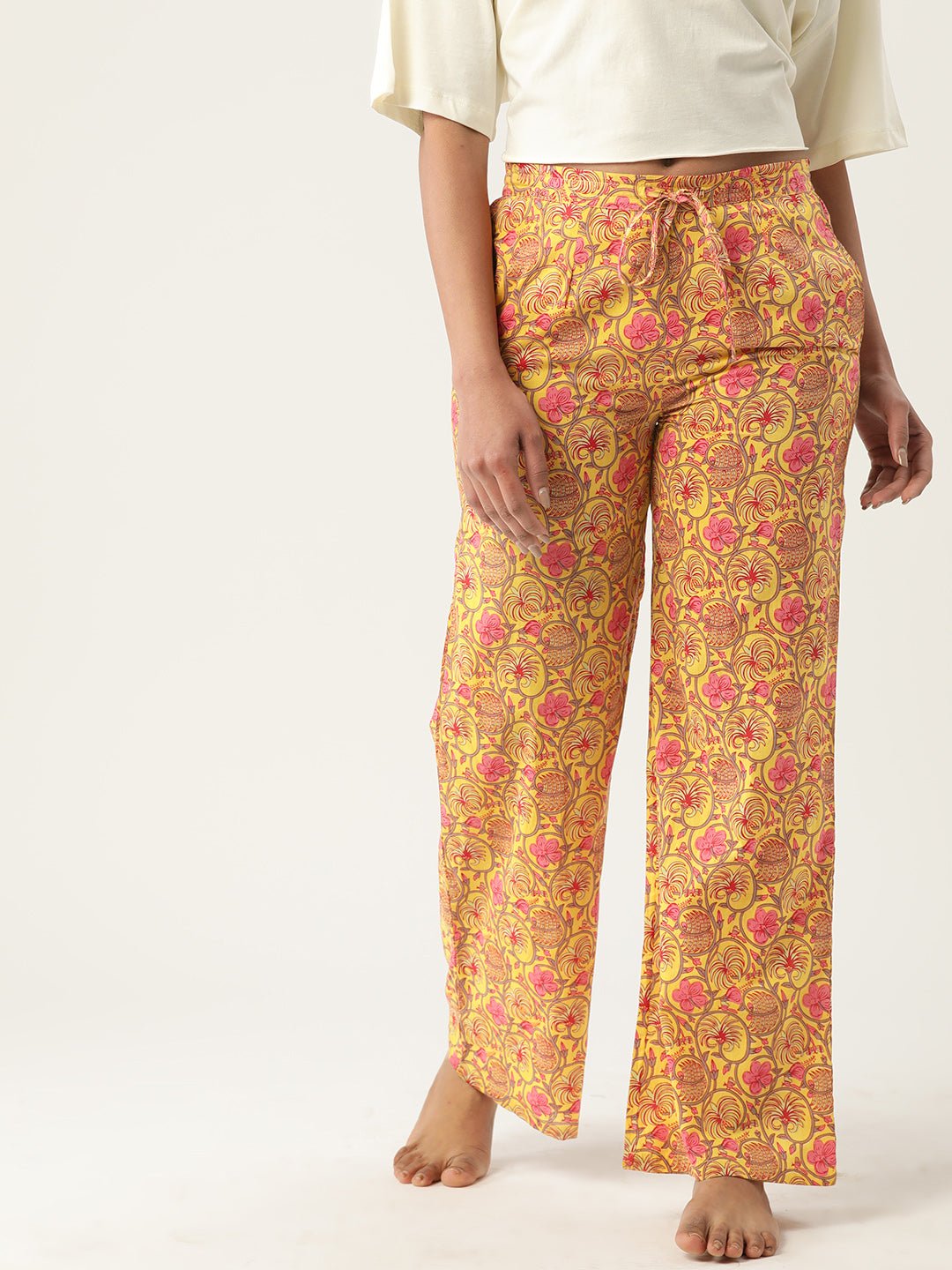 Women Printed Cotton Lounge Pants - RueCollections