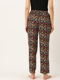 Thumbnail for Women Pure Cotton Multicolored Printed Lounge Pants - RueCollections