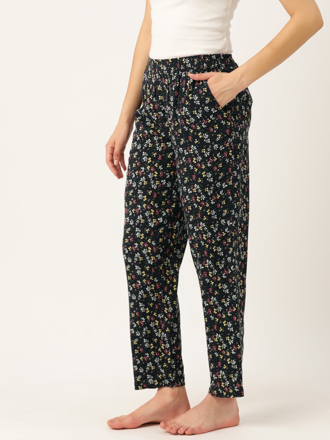 Women Pure Cotton Printed Lounge Pants - RueCollections