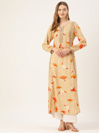 Thumbnail for Women Quirky Printed Thread Work Kurta - RueCollections