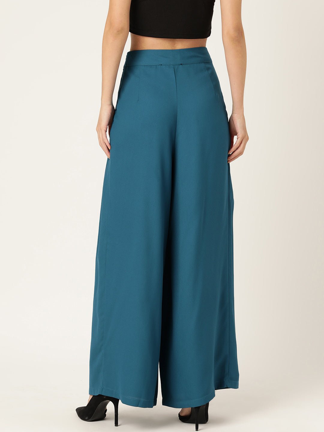 Women Relaxed Loose Fit High - Rise Pleated Trousers - RueCollections