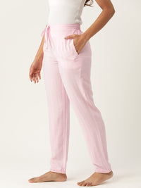 Thumbnail for Women Self Design Cotton Lounge Pants - RueCollections