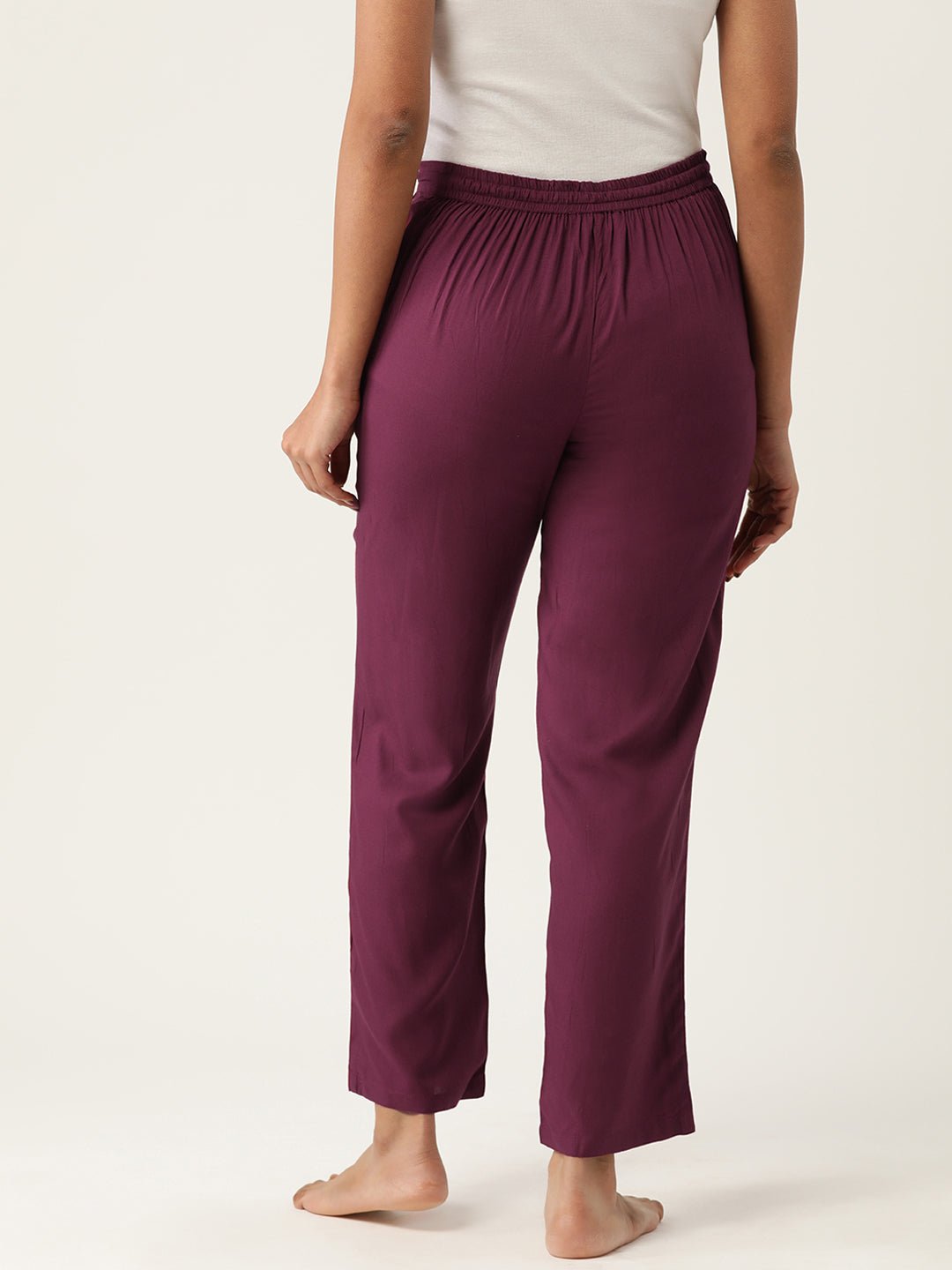 Women Solid Cotton Lounge Pants - RueCollections