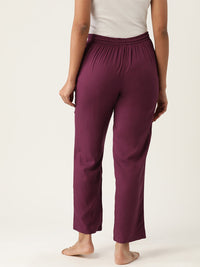 Thumbnail for Women Solid Cotton Lounge Pants - RueCollections