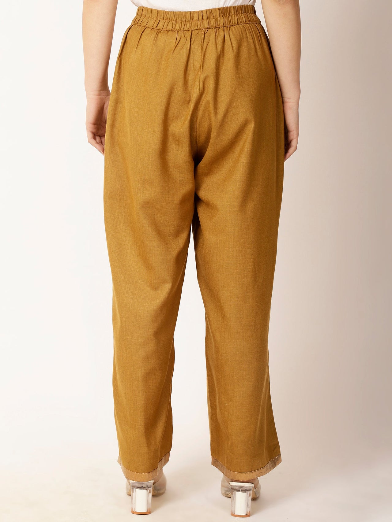 Women Solid Cotton Trouser - RueCollections