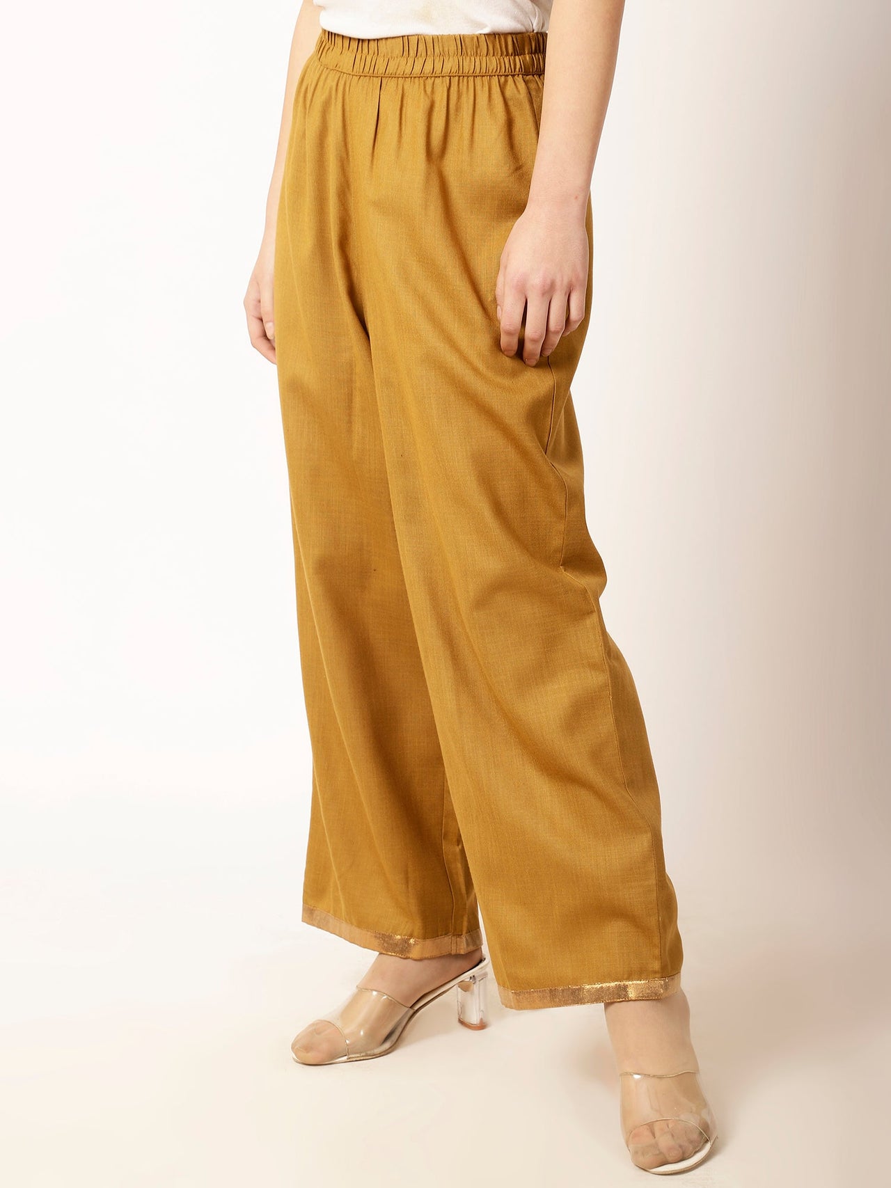 Women Solid Cotton Trouser - RueCollections