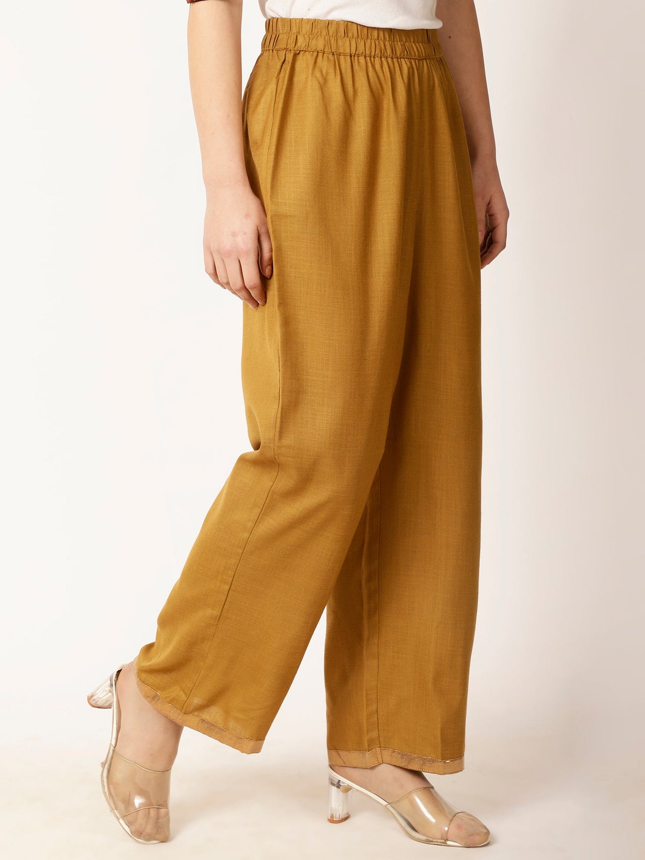 Women Solid Cotton Trouser - RueCollections