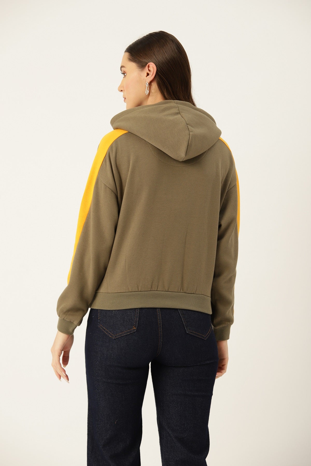 Women Solid Hooded Pullover Sweatshirt - RueCollections