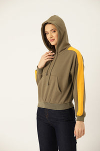 Thumbnail for Women Solid Hooded Pullover Sweatshirt - RueCollections