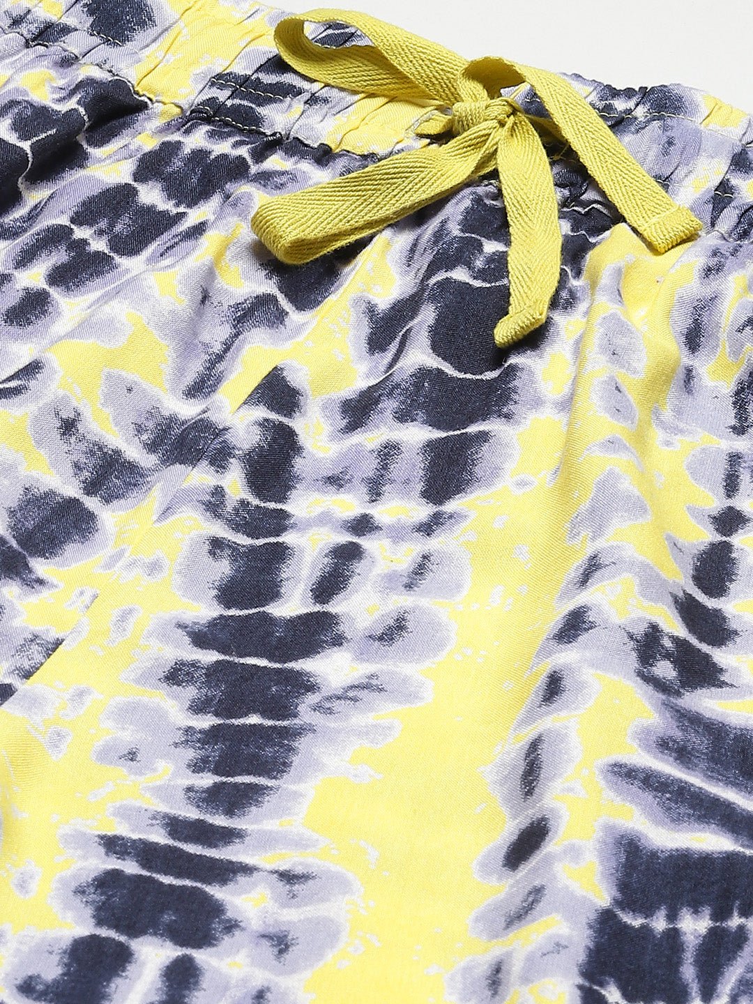 Women Yellow Tie & Dye Regular Shorts - RueCollections