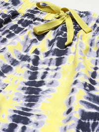 Thumbnail for Women Yellow Tie & Dye Regular Shorts - RueCollections